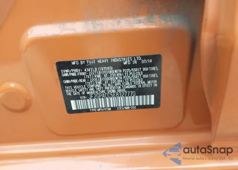 2014 Subaru Xv Crosstrek 2.0I Premium из США, поврежденный, VIN JF2GPACC5E8327770